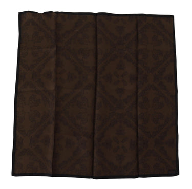 Brown Patterned Wrap Square Handkerchief Scarf